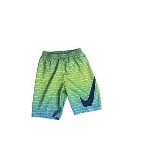 Kids Large New Condition Nike Kids Green and Blue Swim Shorts